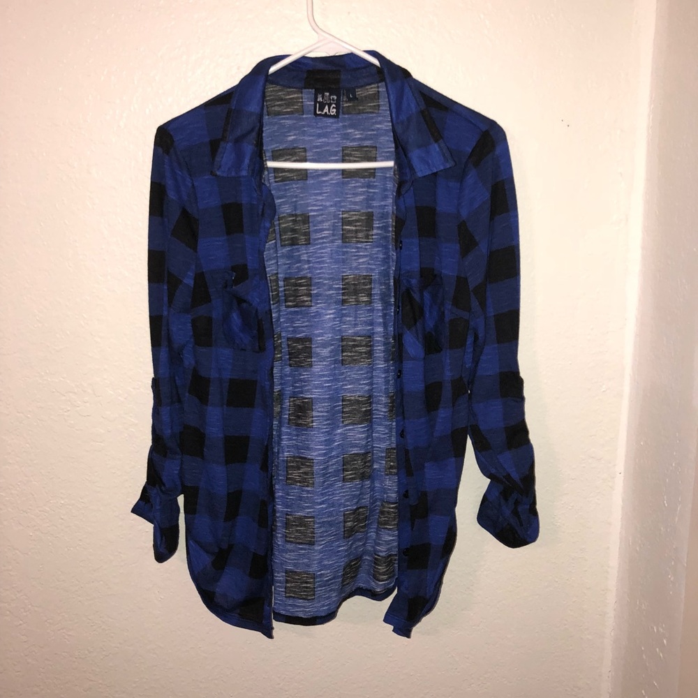 Blue and black flannel